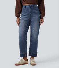 Halara Flex™ High Waisted Straight Leg Casual Jeans with Pockets