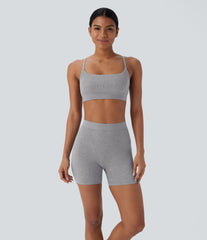 High Stretch Ribbed Knit Lounge Bra