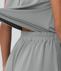 Halter Sleeveless Tie-back Pleated Casual Romper with Pockets-Easy Peezy