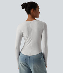 Round Neck Long Sleeve Casual T-Shirt