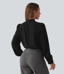 Crossover Long Sleeve Work Bodysuit