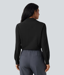 Breezeful™ V Neck Long Sleeve Quick Dry Work Shirt Bodysuit