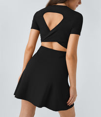Cut Out Flare Mini Dance Active Dress A-D Cups