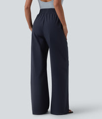 High Waisted Wide Leg Casual Pants with Pockets
