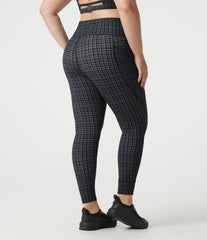 Plus Size Halara UltraSculpt™ Check Plaid Print High Waisted Drawstring Yoga Leggings with Pockets