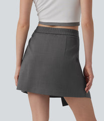 High Waisted Pleated 2-in-1 Mini Casual Skirt