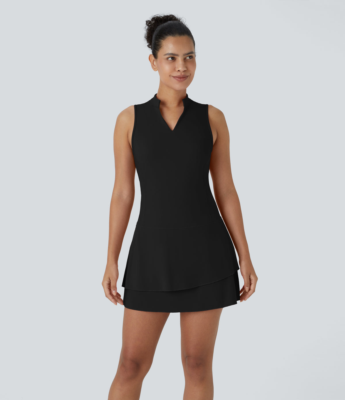 SoftlyZero™ Airy Tiered Ruffle 2-Piece Pocket InstantCool Mini Golf Active Dress-UPF50+
