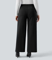 SoftlyZero™ Plush Thermal High Waisted Straight Leg Work Pants with Pockets