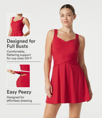 SoftlyZero™ Airy Built-in Bra 2-in-1 InstantCool Mini Tennis Active Dress with Pockets DD-F Cups-Easy Peezy Edition-UPF50+