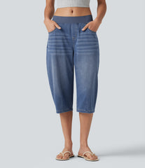 Halara Flex™ Low Rise Capri Casual Barrel Leg Jeans with Pockets