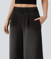 Halara Flex™ Mid Rise Wide Leg Flare French Terry Casual Sweatpants Jeans with Pockets