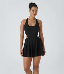 SoftlyZero™ Airy Cut Out 2-in-1 Pocket InstantCool Mini Tennis Active Dress-UPF50+