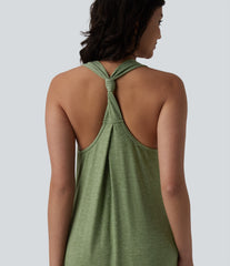 U Neck Flowy Maxi Casual Dress