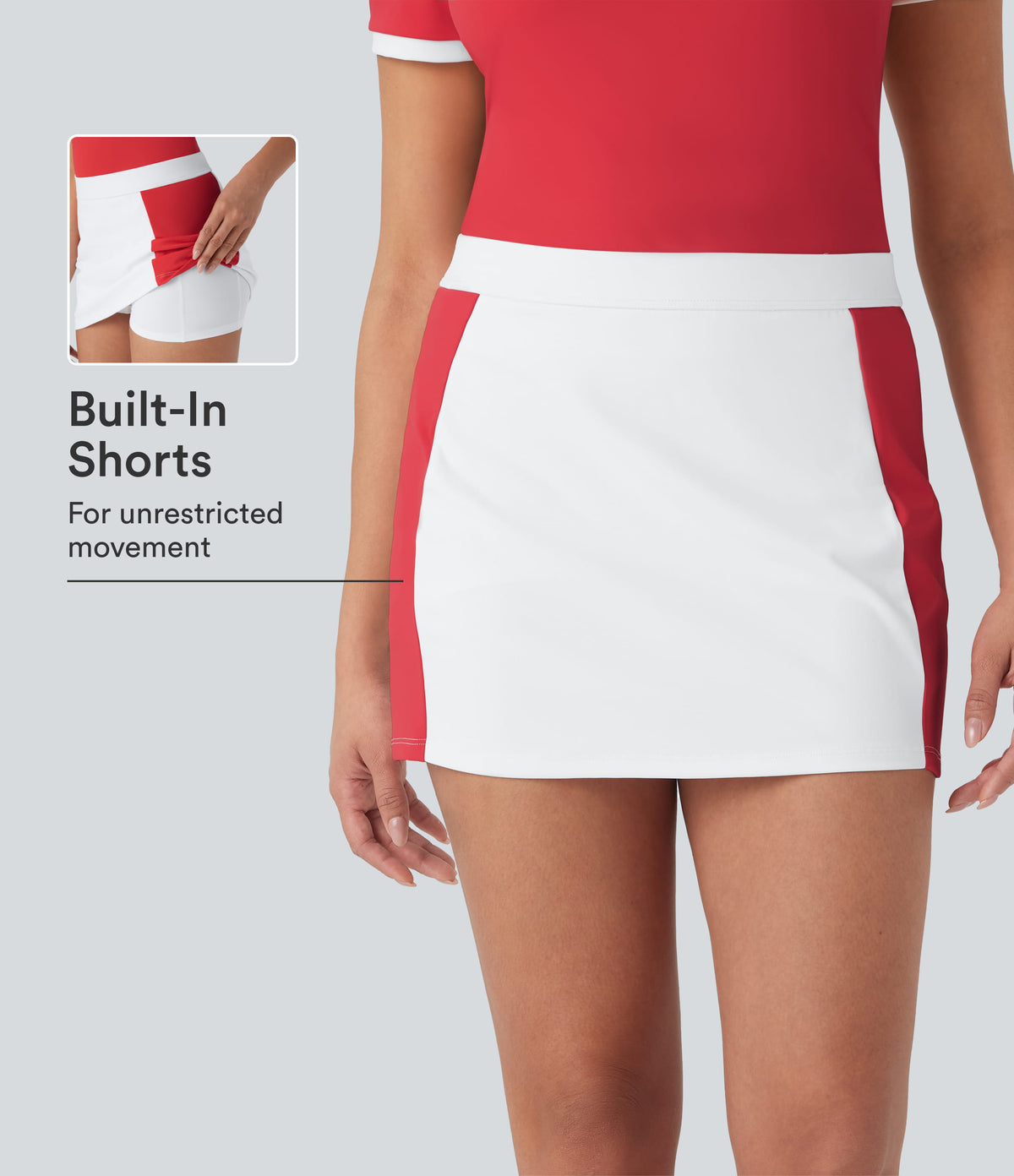 SoftlyZero™ Airy Mid Rise Color Block 2-in-1 InstantCool Bodycon Mini Casual Skirt-UPF50+