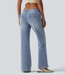 Halara Flex™ Low Rise Straight Leg Casual Jeans with Pockets