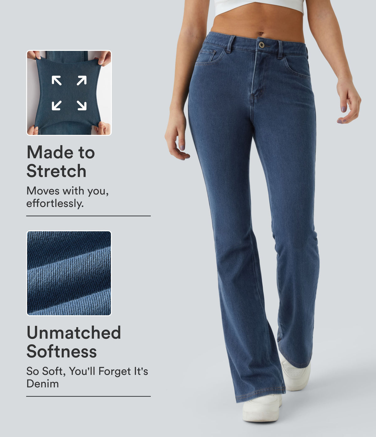 Halara Flex™ Mid Rise Pockets Casual Bootcut Jeans