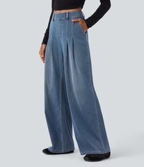 Halara Flex™ Mid Rise Wide Leg Casual Jeans with Pockets