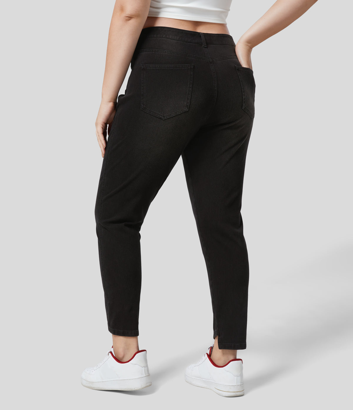 Halara Flex™ Mid Rise Zipper Pockets Casual Plus Size Skinny Jeans