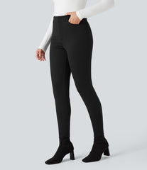 Halara Flex™ High-waisted Skinny Herringbone Work Pants with Pockets