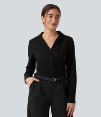 Long Sleeve Curved Hem Work Shirt