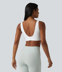 Halara Ultrasculpt™ Medium Support Backless Adjustable Buckle Built-in Bra Training Sports Bra