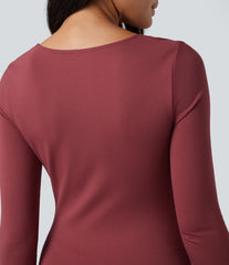 V Neck Long Sleeve Maxi Casual Dress