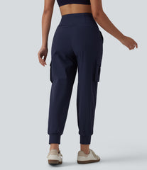High Waisted Drawstring Quick Dry InstantCool Casual Cargo Joggers with Pockets-UPF40+