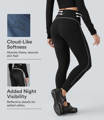 SoftlyZero™ Reflective High Waisted Tummy Control Hiking Leggings with Pockets-UPF50+