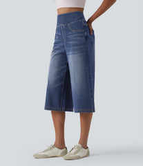 Halara Flex™ High Waisted Tummy Control Casual Capri Baggy Jeans with Pockets