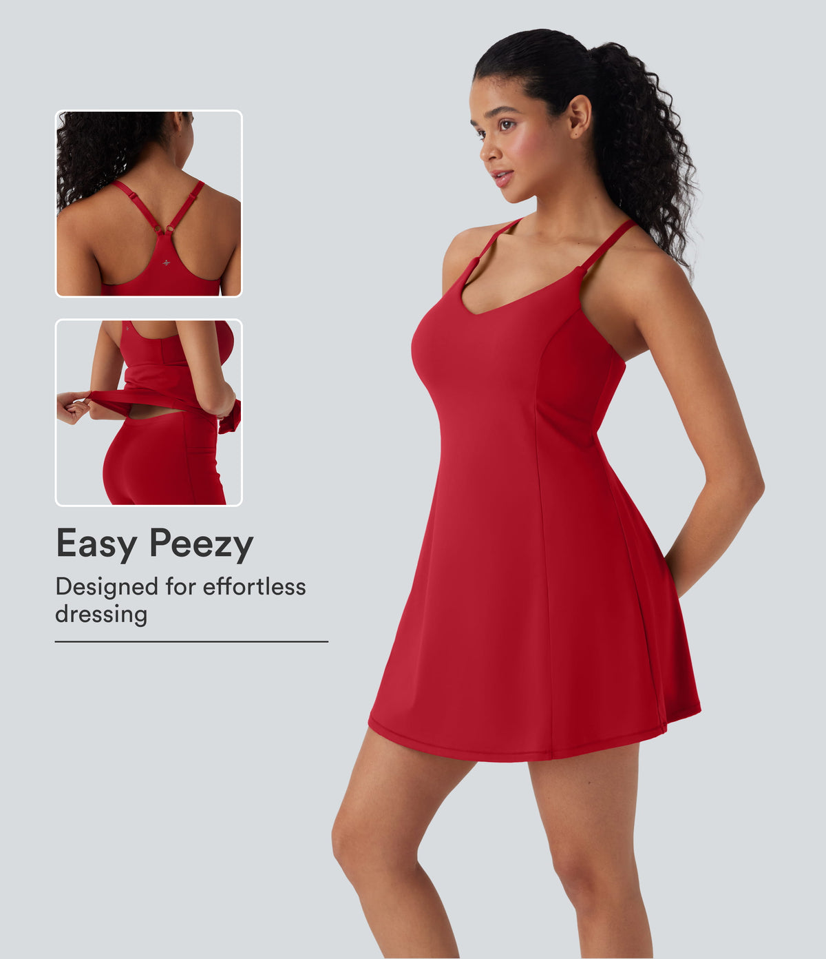 SoftlyZero™ Airy 2-in-1 InstantCool Mini Dance Active Dress with Pockets-Easy Peezy Edition DD-F Cups