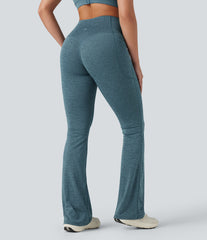 Halara UltraSculpt™ Heathered High Waisted Tummy Control Quick Dry Bootcut Yoga Leggings with Pockets