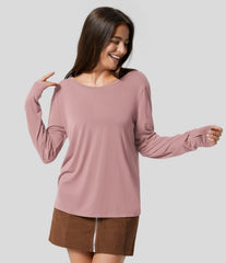 Cut Out Thumb Hole Yoga Sports Top