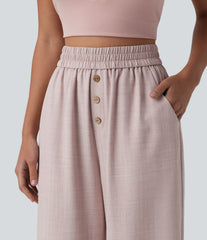 High Waisted Wide Leg Casual Pants with Pockets