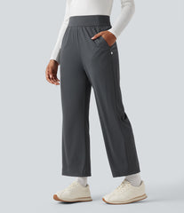 High Waisted Straight Leg Golf Pants with Pockets-Golf Tee