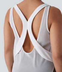 Contrast Mesh Curved Hem InstantCool Quick Dry Running Tank Top