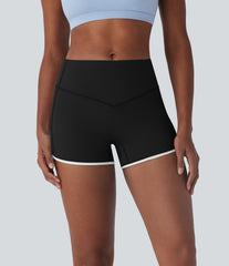 SoftlyZero™ Airy Mid Rise Tummy Control Color Block InstantCool Yoga Biker Shorts 3''-UPF50+