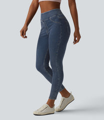 Halara Flex™ High Waisted Draped Lyocell Denim Casual 7/8 Leggings with Pockets