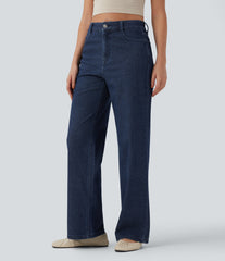 Halara Flex™ High Waisted Straight Leg Sparkle Casual Jeans with Pockets
