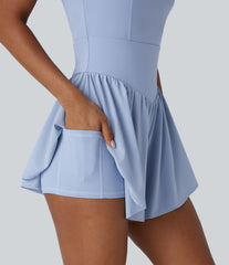 Breezeful™ Corset Tummy Control 2-in-1 Pocket Flowy Quick Dry Tennis Jumpsuit