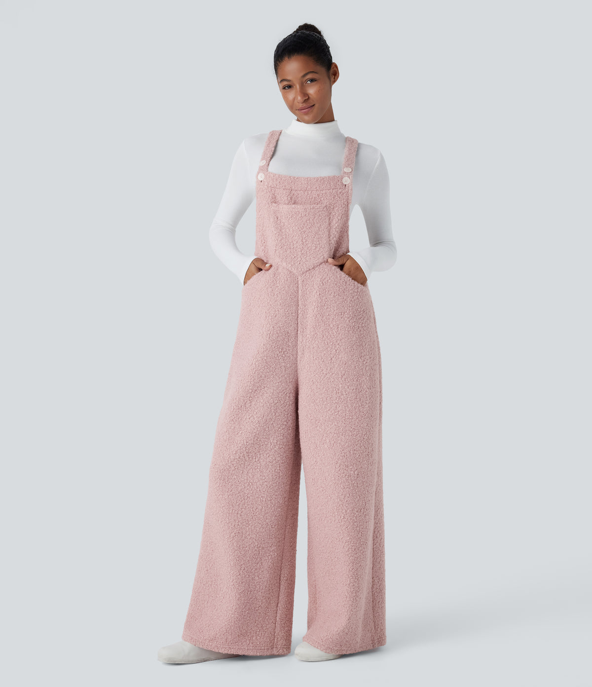 Pockets Casual Teddy Overalls