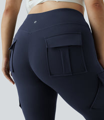 DayStretch High Waisted Cargo Pocket Skinny Yoga Plus Size 7/8 Leggings