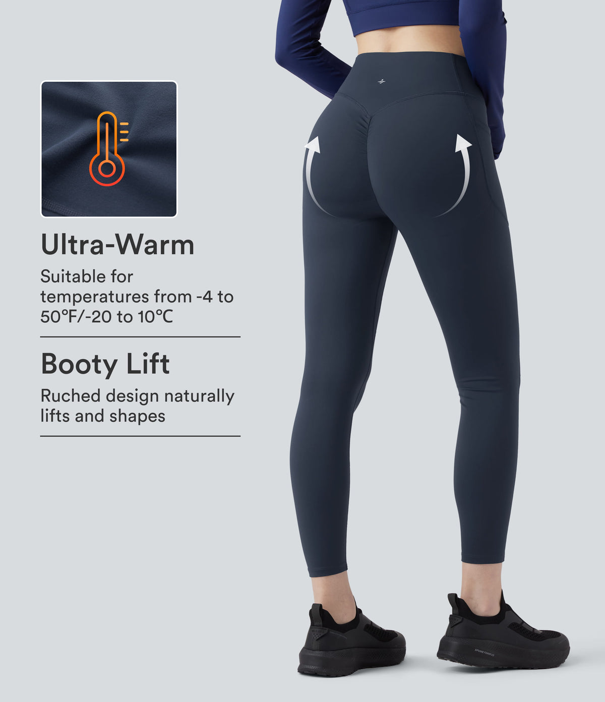 Halara UltraSculpt™ Heat High Waisted Scrunch Butt Lifting Tummy Control Yoga Leggings with Pockets