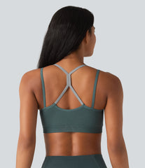 OneForm Seamless Flow Light Support Color Block 2-in-1 Built-in Bra Yoga Sports Bra
