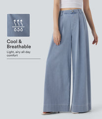 Halara Flex™ High Waisted Wide leg InstantCool Quick Dry Denim Casual Jeans with Pockets