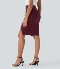 Patitoff™ Flow Pet Hair Resistant High Waisted Tummy Control 2-in-1 Bodycon Midi Casual Skirt