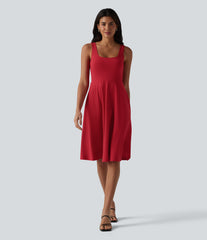 SoftlyZero™ Airy Long Sleeve Wrapped 2-Piece InstantCool Midi Dress with Pockets