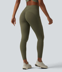 Halara UltraSculpt™ High Waisted Tummy Control Scrunch Contrast Mesh Training 7/8 Leggings with Pockets