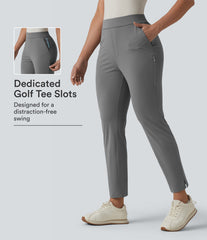 High Waisted Tapered Golf Pants with Pockets