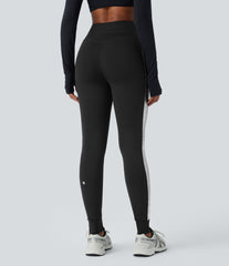 SoftlyZero™ Airy High Waisted Drawstring Pocket Color Block Full Length InstantCool Yoga Joggers-UPF50+