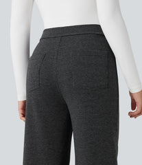 Halara Flex™ High Waisted Houndstooth Straight Leg Work Pants with Pockets